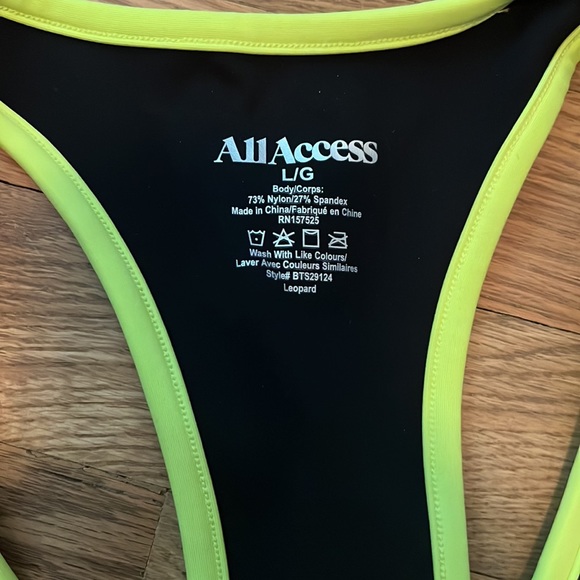 All Access Front Row Bra Leopard Neon Size L - Picture 3 of 6